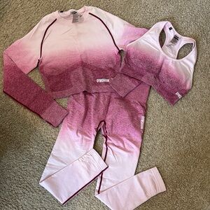 Gymshark Pink Gradient Ombré Activewear Set